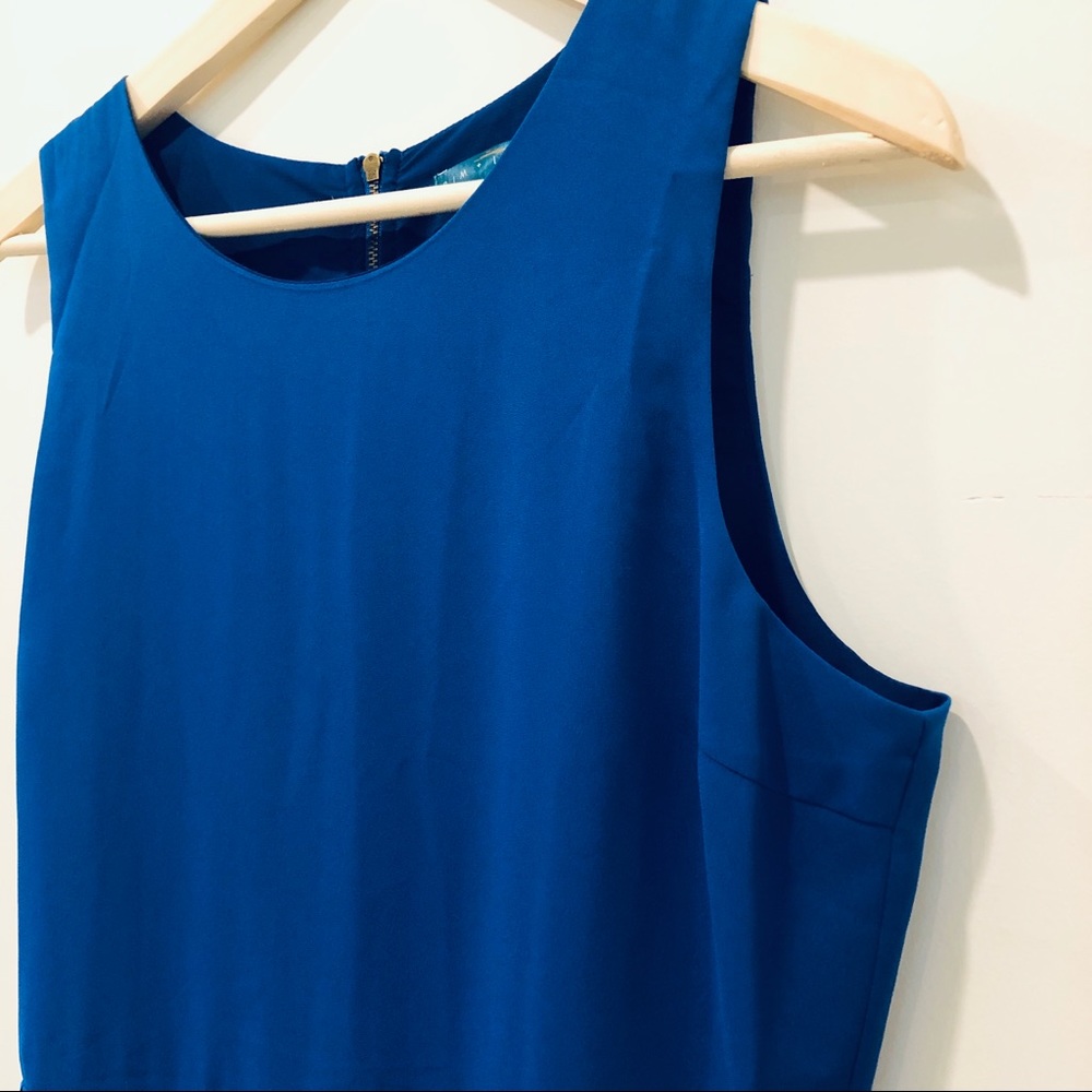 Pim + Larkin Harper Blue Pleated Dress sz L